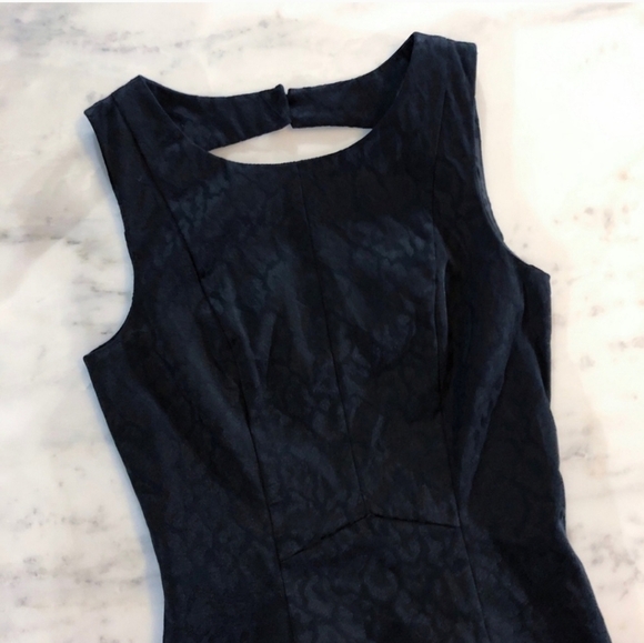 H&M ✦ Black Animal Print Dress 2 ✦ Cutout Back Lined Structured Sleek Stretch 2 - Picture 11 of 16
